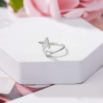 Haoze Initial Letter Ring for Women Girls Silver Stackable Alphabet Rings with Initial Adjustable Crystal Inlaid Initial Rings Bridesmaid Gift - Image 4